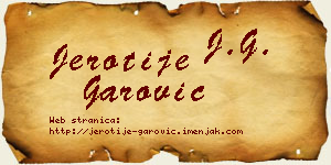 Jerotije Garović vizit kartica